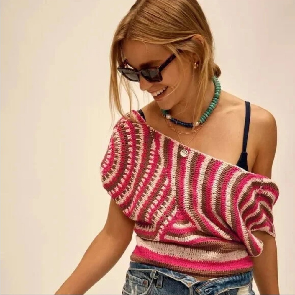 NWT *flawed* By Anthropologie Crochet Muscle Sweater XS